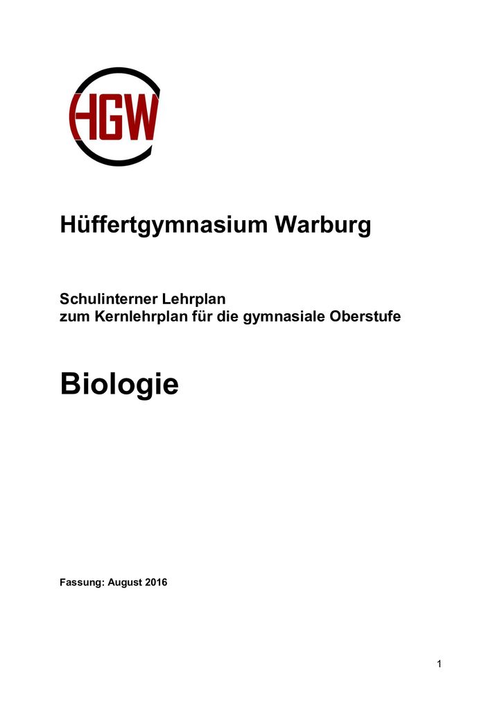Biologie – Hüffertgymnasium